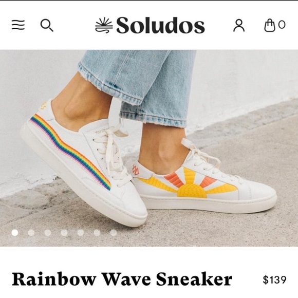 Soludos‎ rainbow wave sneakers size 5 leather upper - Picture 14 of 14